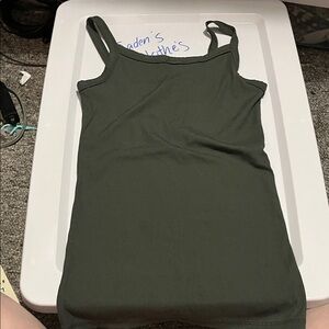 Women's Olive Green Ribbed Tank Top